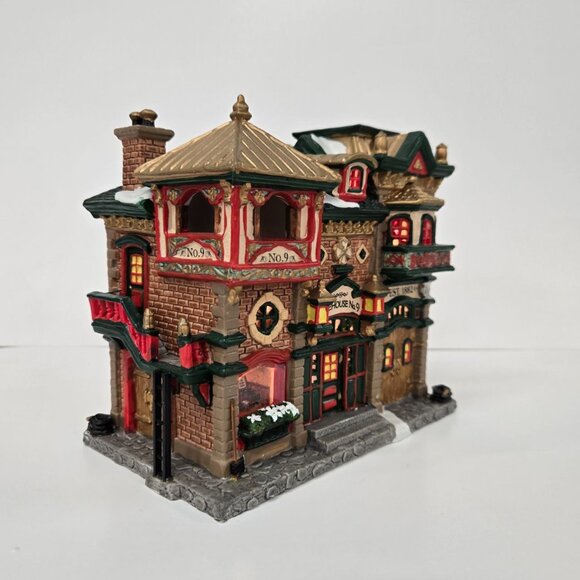 LEMAX Firehouse No. 9 2004 Lighted House w/ Box & Cord Retired 2006 Village - Picture 2 of 16